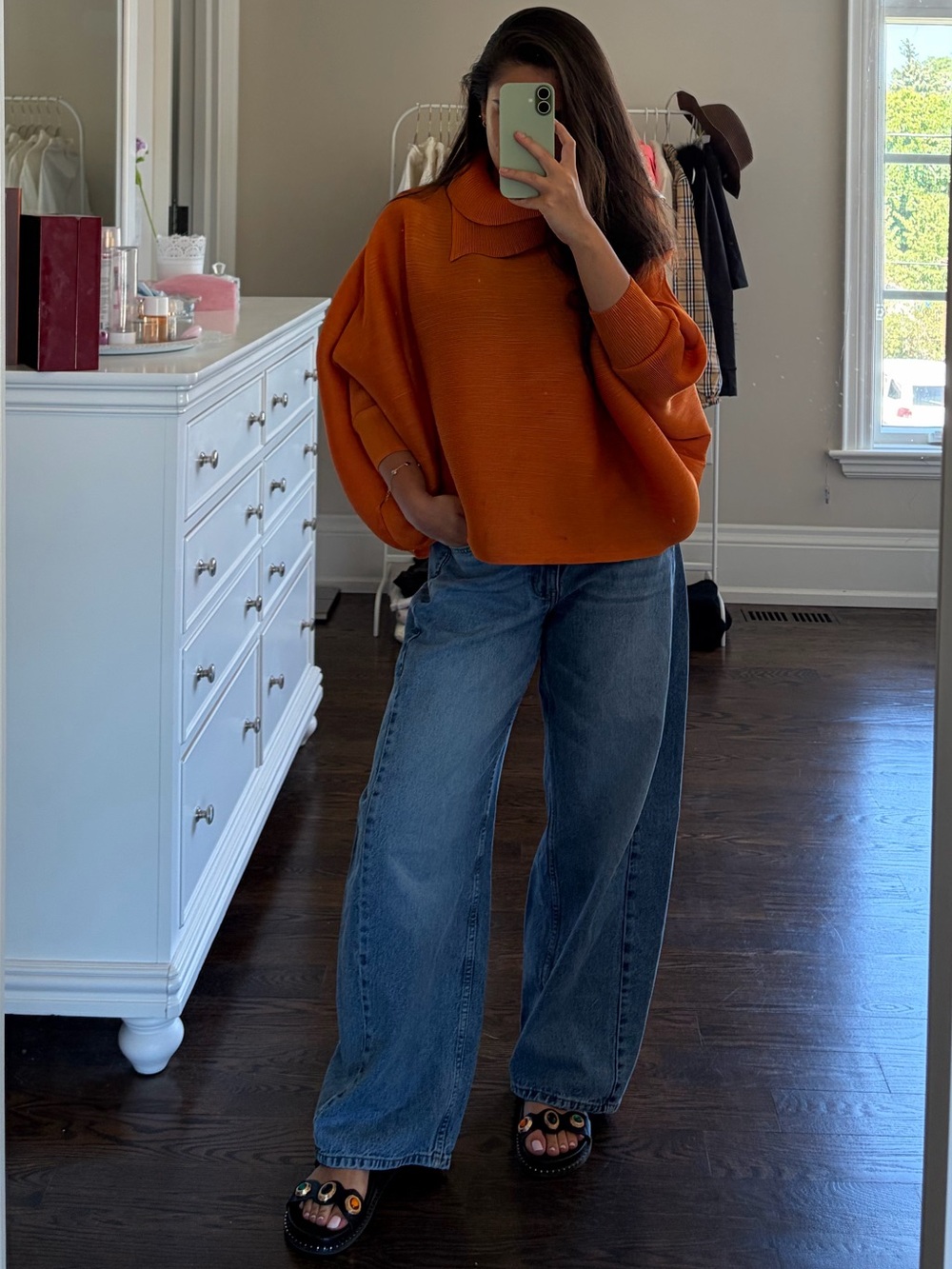 Oversized Orange Knit Sweater